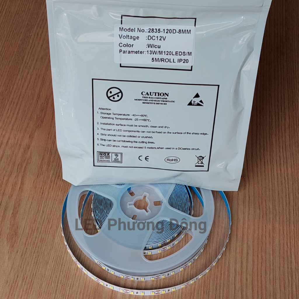 Cuộn 5m LED dây dán 12V  2835 Trắng / Vàng / Trung Tính - 120 LED/mét  CHƯA BAO GỒM NGUỒN