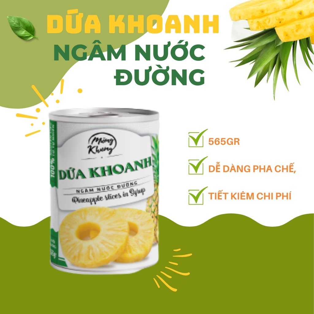 Dứa Ngâm Nước Đường Khoanh Miếng 565g, Không Chất Bảo Quản, Dễ Dàng Sử ...