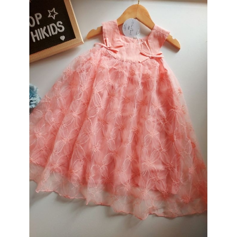 Váy Đầm Công Chúa Cao Cấp Sofia Candy Màu Hồng Phấn Ren Lưới Vân Hoa siêu mềm Lót Lụa Sát Nách Dáng A Dự Tiệc Đi Chơi