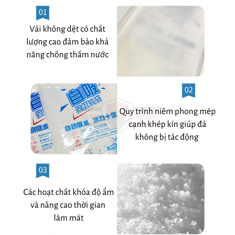 Ảnh Combo 10 Túi gel đá khô giữ lạnh lâu dùng được nhiều lần, sử dụng làm lạnh thức ăn, túi y tế...· 4