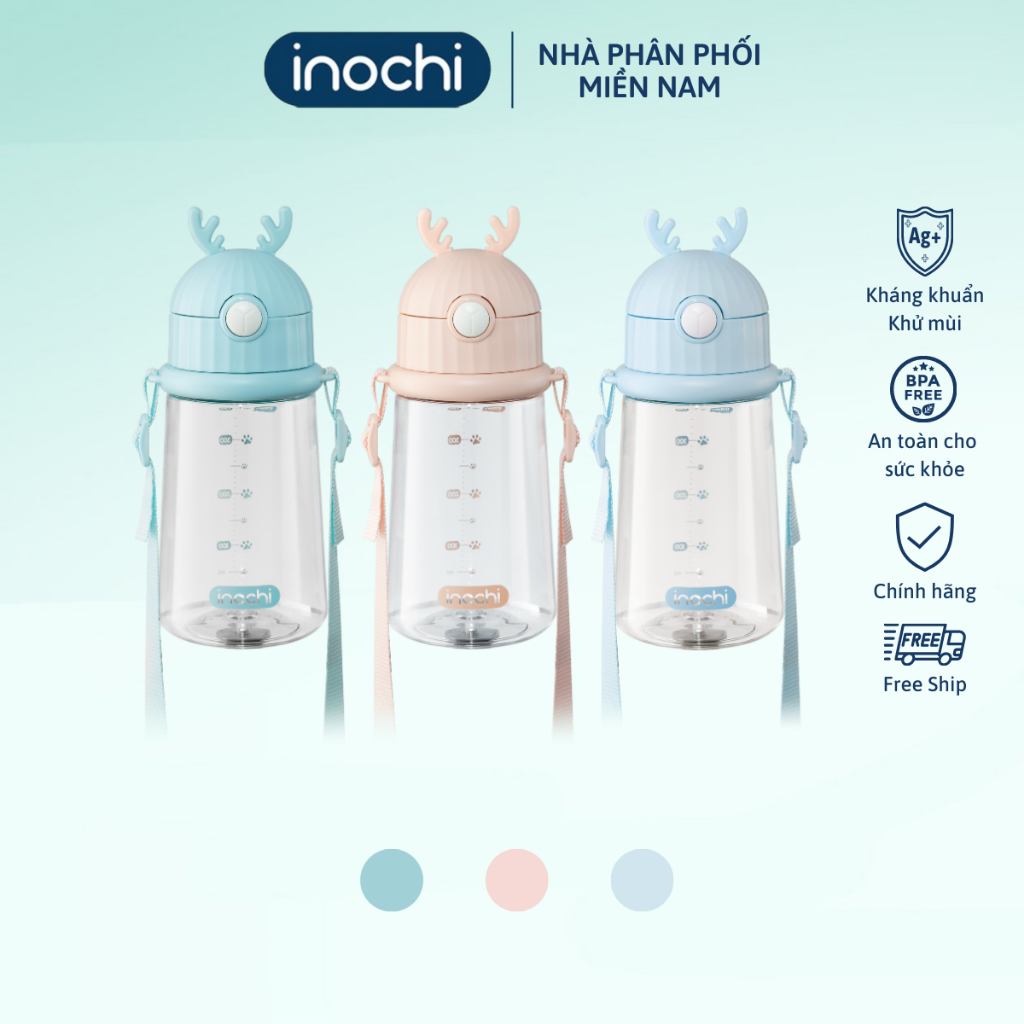 Ảnh Bình nước nhựa tritan INOCHI, bình nước cho bé, không hôi nhựa, chịu nhiệt an toàn, có tay cầm dễ di chuyển. 2