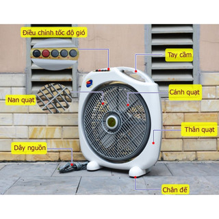 Quạt Hộp Điện Cơ Thống Nhất Vinawin QH-300/350LP Tự Ngắt Khi Đổ, 3 Tốc Độ Gió Siêu Mát, Êm Ái