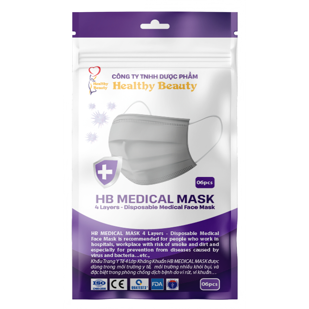 Ảnh HB MEDICAL MASK - Túi zip - Khẩu trang y tế 4 lớp kháng khuẩn chuẩn nhóm A 1