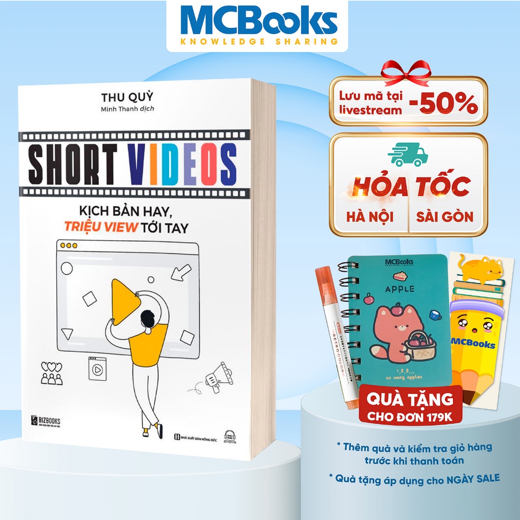 Sách Short videos - Kịch bản hay, triệu view tới tay BIZBOOKS