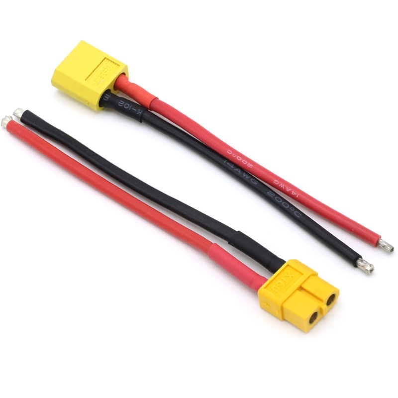 Đầu Nối XT60 đực Cái hàn sẵn Dây Silicone 11 CM 14AWG Cho Pin Lipo Rc chịu dòng cao