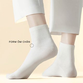 [QUÀ TẶNG] Vớ Tất Cổ Trung Bamboo Sợi Tre Thiên Nhiên Kháng Khuẩn Khử Mùi Nam Nữ Unisex