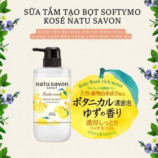Sữa Tắm Tạo Bọt Dưỡng Trắng Và Làm Mềm Mịn Da Softymo Natu Savon Nhật Bản (Nhiều Phân Loại)