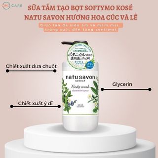 Sữa Tắm Tạo Bọt Dưỡng Trắng Và Làm Mềm Mịn Da Softymo Natu Savon Nhật Bản (Nhiều Phân Loại)