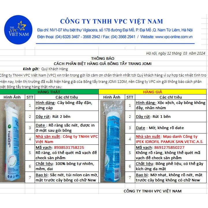 Bông Tẩy Trang JOMI sạch sâu, mềm mịn an toàn và lành tính cho da[COCOLUX]
