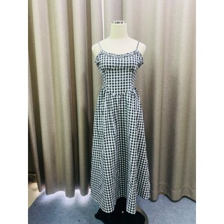 Váy Kẻ Caro Đỏ, Đen Hai Dây Dáng Dài Cực Xinh Phong Cách Hàn Quốc - Váy Dài Hai Dây Kẻ Caro Dáng Chữ A Xoè Dài Nữ Tính