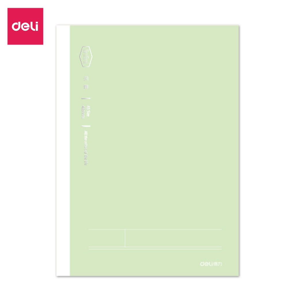 Sổ khâu gáy 80/ 120 trang màu pastel Deli - Kẻ ngang size A5/B5 Vở khâu gáy giấy chống lóa 70gsm, vở ghi chép học sinh