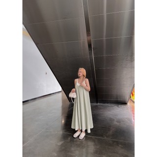 Váy 2 dây dáng dài kèm áo trắng 2 dây - 247store - Vayxoevintage8907_P8K5