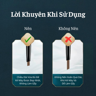 Bút Chì Kẻ Lông Mày 2 Đầu Màu Tự Nhiên Lâu Trôi Không Thấm Nước 1G Kelvsi