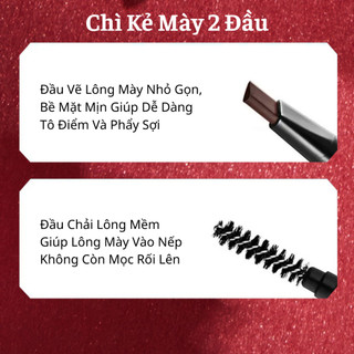 Bút Chì Kẻ Lông Mày 2 Đầu Màu Tự Nhiên Lâu Trôi Không Thấm Nước 1G Kelvsi