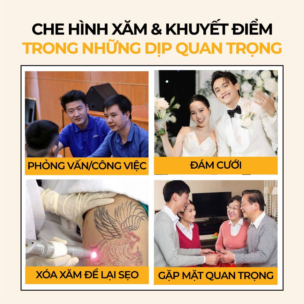 Kem che hình xăm khuyết điểm sẹo chống nước Bellena Tattoo Concealer Cream