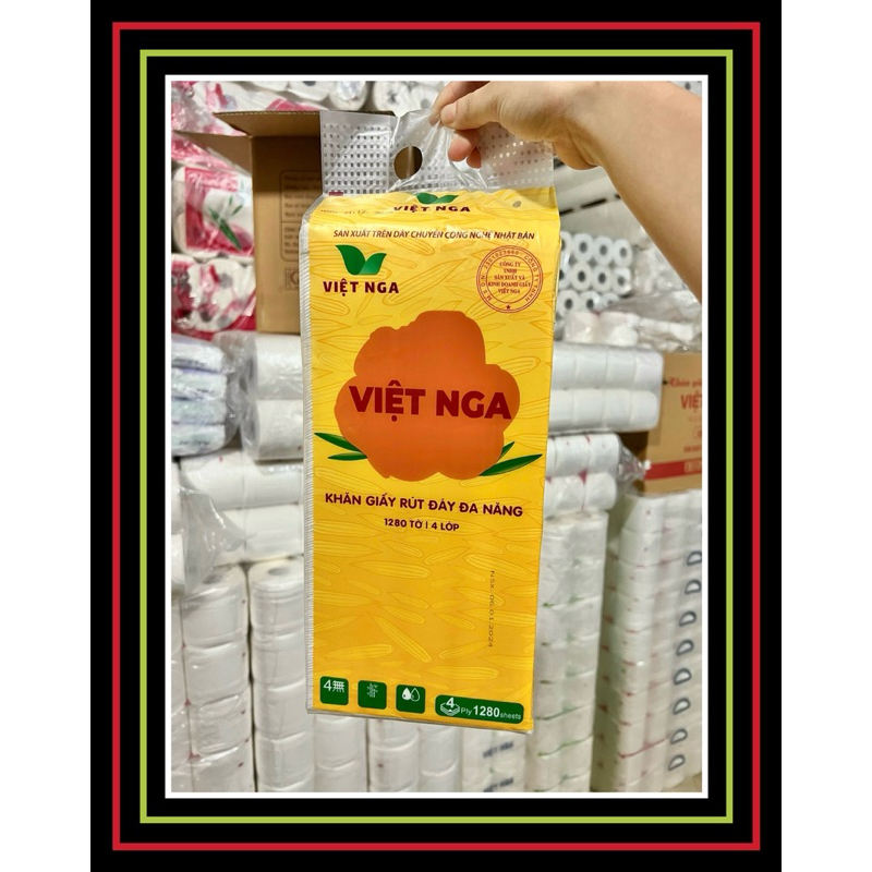 KHĂN GIẤY VỆ SINH RÚT VIỆT NGA, 1 BỊCH 1280 MIẾNG - VPP QUỐC HUY