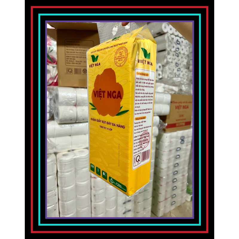 KHĂN GIẤY VỆ SINH RÚT VIỆT NGA, 1 BỊCH 1280 MIẾNG - VPP QUỐC HUY