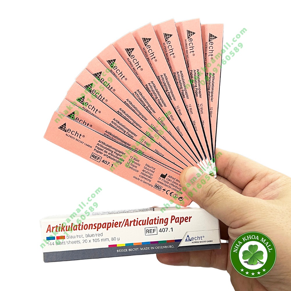 Giấy cắn chỉnh cộm 2 mặt xanh đỏ Betch - Giấy cắn Đức 2 mặt 2 màu dày ...