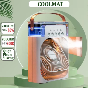 Quạt Phun Sương 600ml, Quạt tích điện kẹp gấp gọn để bàn thế hệ mới