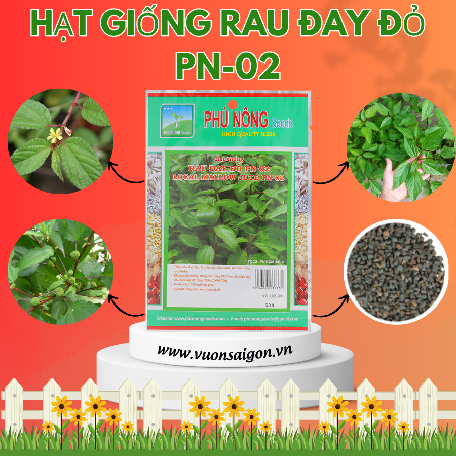 Hạt giống Rau Đay Đỏ Phú Nông | Vườn Sài Gòn