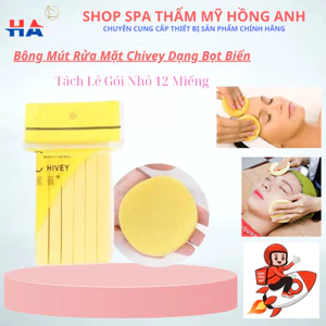 Miếng Mút Nở Bọt Biển Chivey Túi Bông Nở Rửa Mặt Dạng Nén Gói Nhỏ 12 Miếng