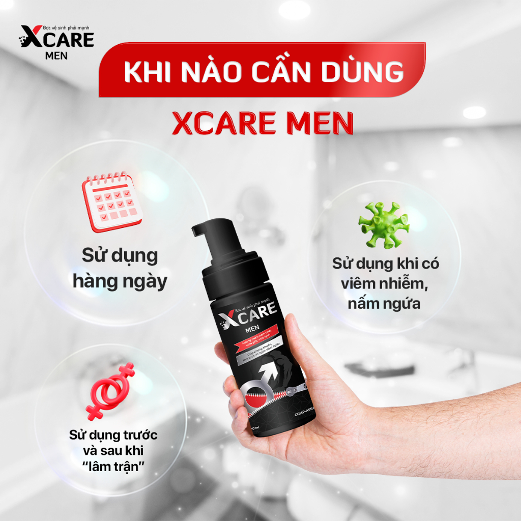 Ảnh Bọt Vệ Sinh Nam XCARE Men Hương Thơm Nam Tính, Giúp Làm Sạch, Hỗ Trợ Giảm Nấm Ngứa 100ml 2
