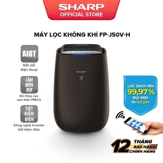 Máy lọc không khí Sharp FP-J50V-H Kết Nối Điện Thoại SX Thailand, 40m², Lọc Bụi PM2.5 BH 12 Tháng