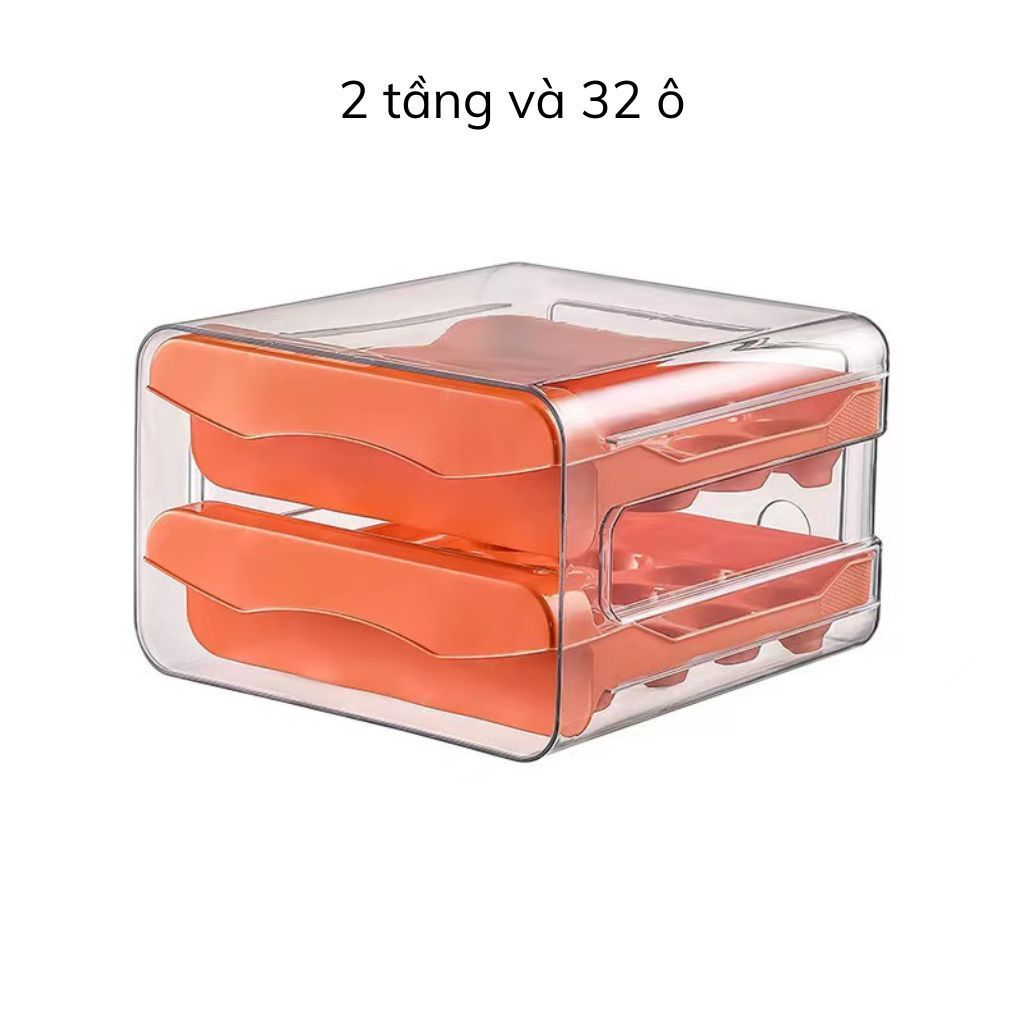 hộp đựng trứng kioto 2 tầng 32 - 40 ô Chất liệu nhựa PP và PET hộp gọn gàng ngăn lắp tiện lợi nhựa bền đẹp