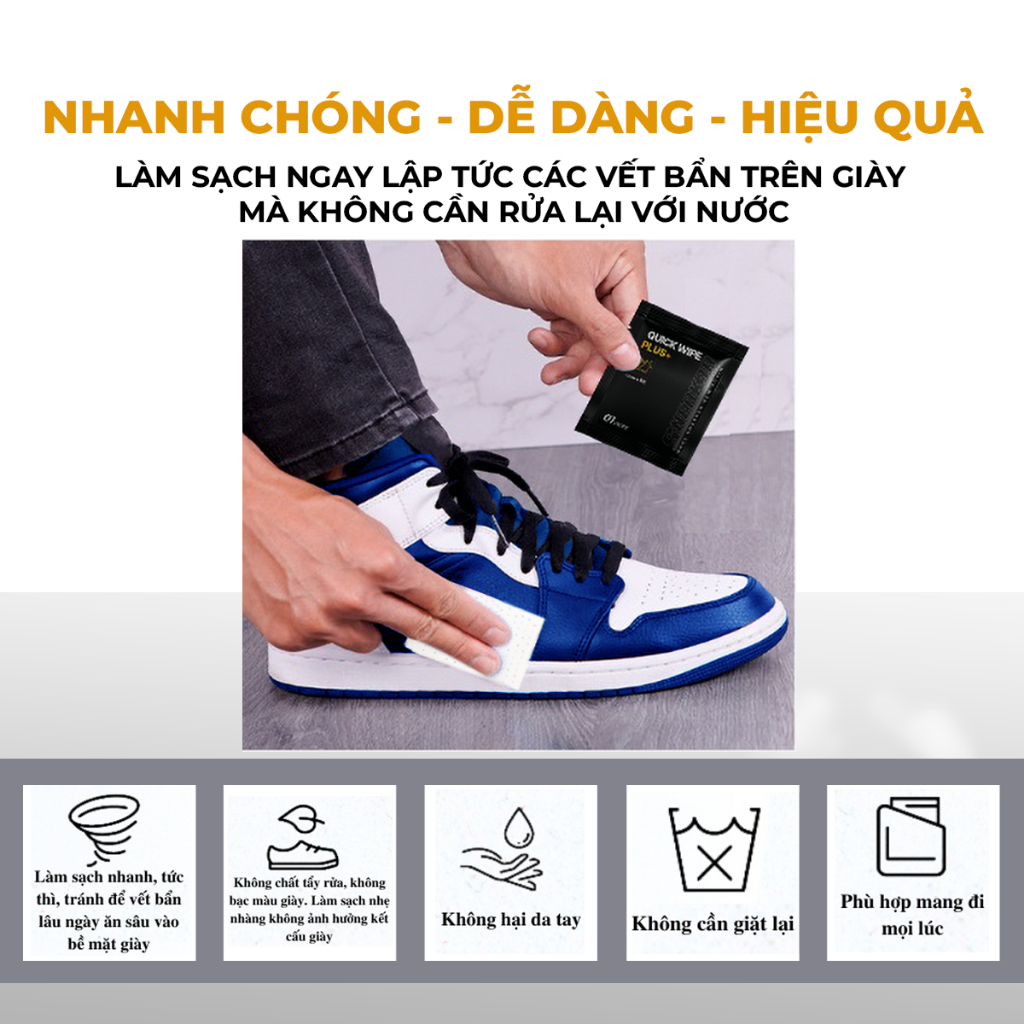 Ảnh Khăn lau vệ sinh giày siêu sạch Quick Wipe Plus Sneak3r bản cao cấp siêu sạch, an toàn 3