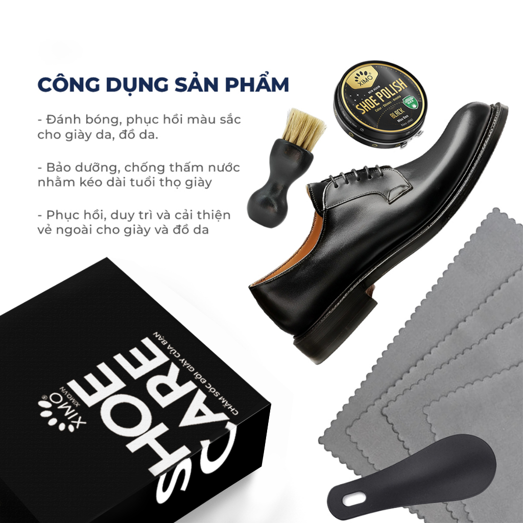 Ảnh Xi đánh giày XIMO Shoe Polish dạng sáp giúp đánh bóng, bổ sung màu cho giày, đồ da XXI08 50ml 3