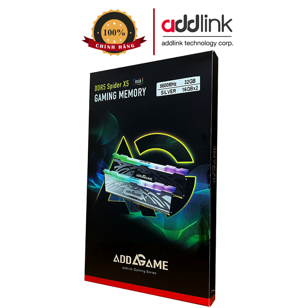 Ram AddGame Spider X5 DDR5 RGB Bus 5600MHz 32GB (Kit 16GB x 2 ...