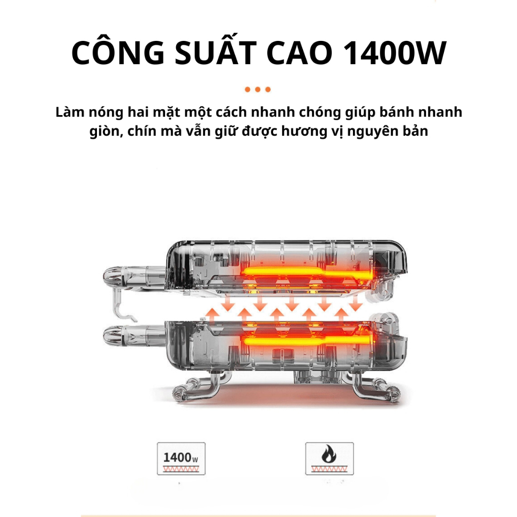 Ảnh Máy kẹp bánh mì công suất cao 1400W LOẠI KHAY TO SOKANY BBQ-852 nướng nhanh chín, chống dính tốt 3