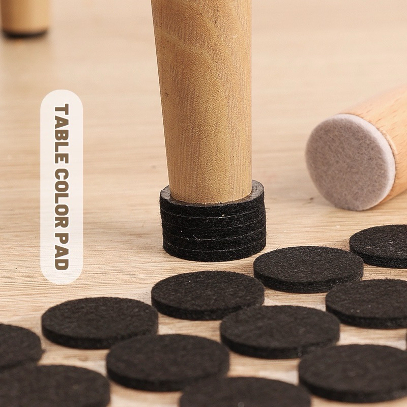Miếng dán chân bàn/ghế, chống rè yên và dàn áo xe, bằng nỉ đường kính 2cm, dày 3mm tự dính không gây tiếng ồn