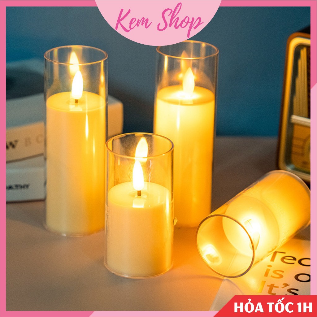 Đèn nến điện tử chạy bằng pin dùng trang trí decor - Kem Shop K377