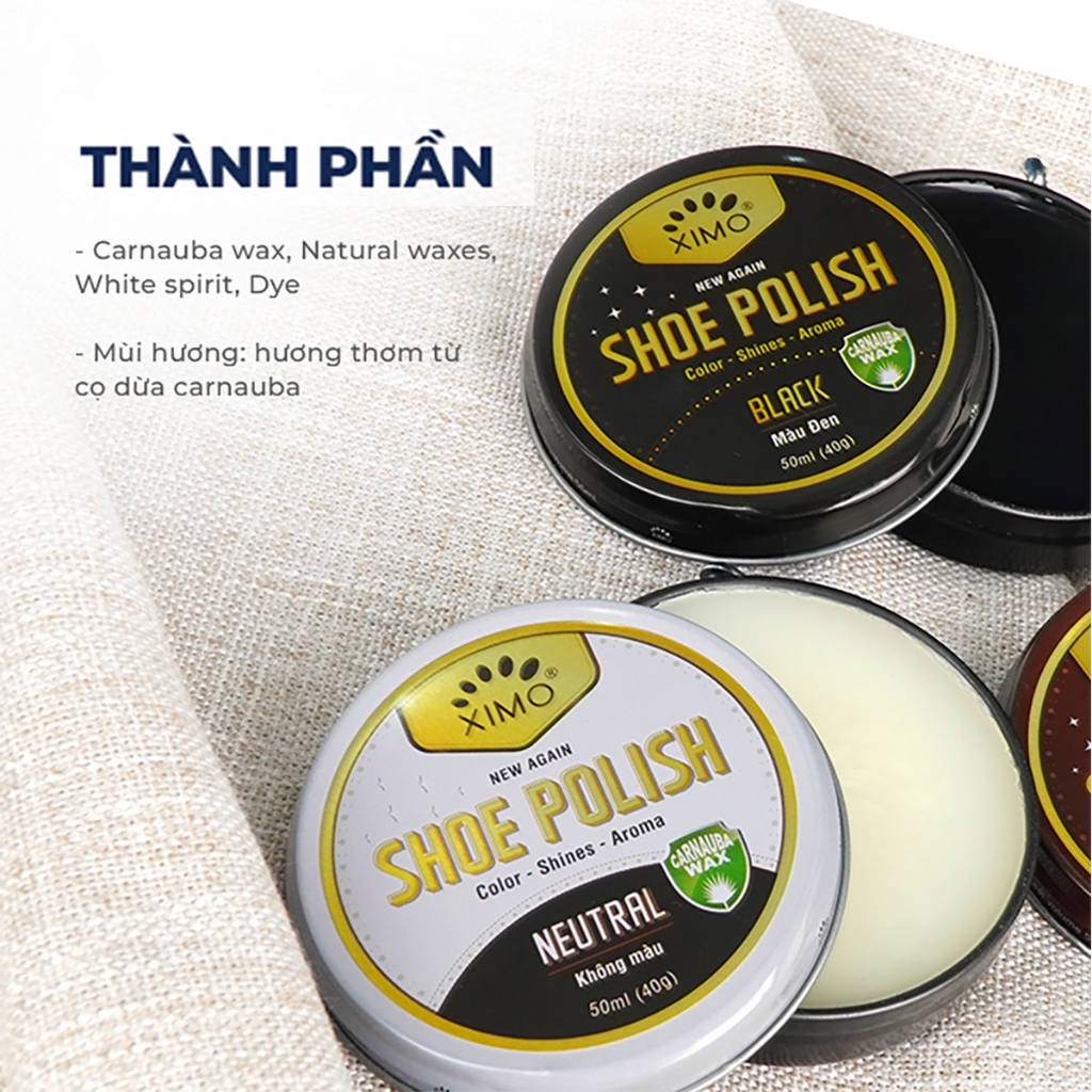 Ảnh Xi đánh giày XIMO Shoe Polish dạng sáp giúp đánh bóng, bổ sung màu cho giày, đồ da XXI08 50ml 4