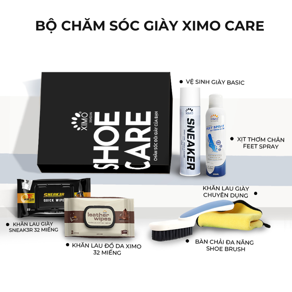 Ảnh Bộ chăm sóc giày chuyên sâu XIMO SHOE CARE giúp vệ sinh và làm sạch giày tiện lợi 2