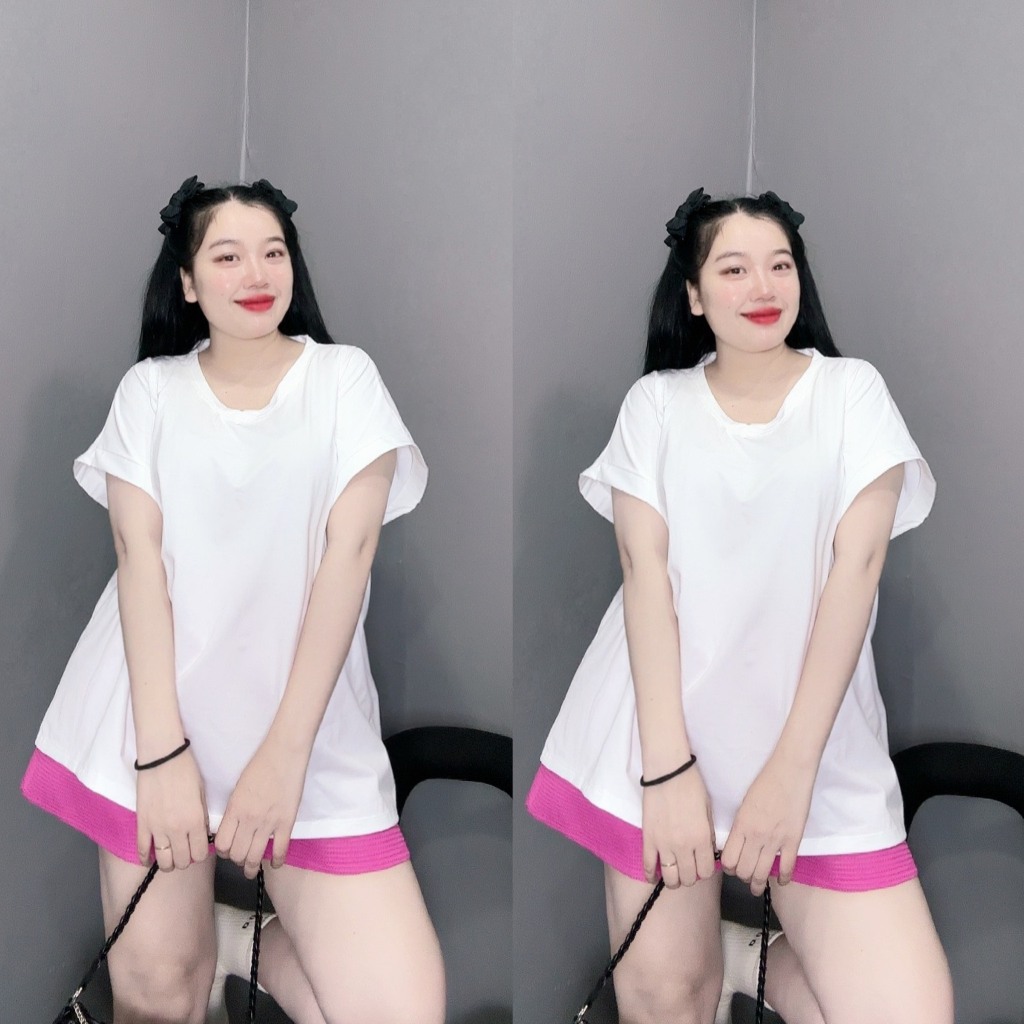 Bộ Đồ Phom Rộng Bigsize Nữ Áo Thun Tay Ngắn Kèm Quần Đùi Mềm Mại Dễ Chịu Phù Hợp 4 Mùa SET906