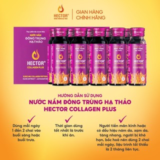 Combo 5 hộp Nước nấm Đông Trùng Hạ Thảo Hector Collagen Plus 50 chai