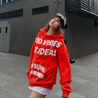[SALE 30%] Áo Hoodie GOOD VIBES 2025 Form Rộng Nam Nữ Dài Tay Trùm Nón Có Túi To In Dập Nổi SSL
