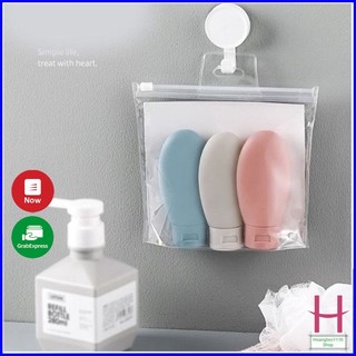 Set 3 lọ chiết mỹ phẩm,dầu gội sữa tắm đi du lịch dung tích 60ml kèm túi zip siêu tiện lợi { H }