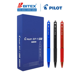 Hộp 12 cây bút bi bấm Plastic Pilot BP-1RT ngòi 0.7mm