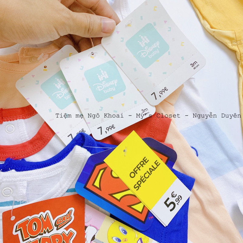 [MD89]❤️0/3-9/12M DISNEY.BABY❤️ Romper/body đùi cotton organic cho bé