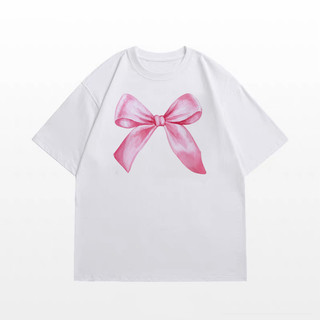 Áo phông nữ tay lỡ unisex in hình Nơ Hồng, Áo thun nam nữ form rộng mặc cặp, nhóm phong cách ulzzang