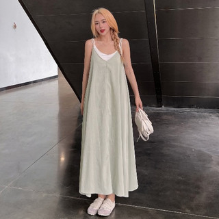 Váy 2 dây dáng dài kèm áo trắng 2 dây - 247store - Vayxoevintage8907_P8K5