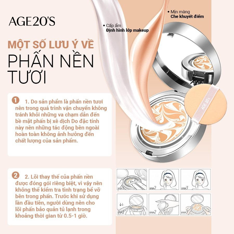 Ảnh Phấn Tươi Dưỡng Trắng AGE20's ESSENCE COVER PACT ORIGINAL EX INTENSE COVER SPF50+PA++++ 4