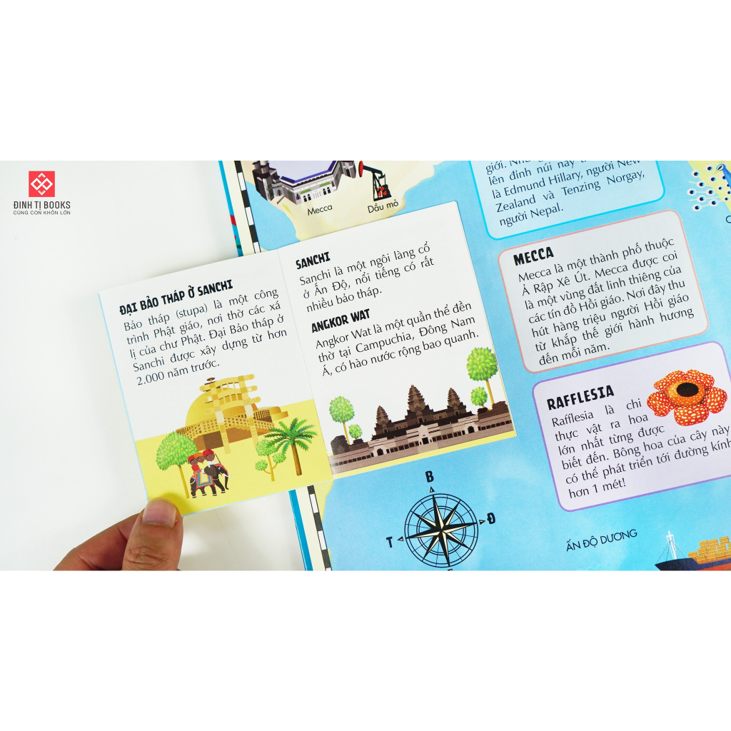 Ảnh Sách - Atlas thế giới - Lật mở tương tác khám phá các châu lục và đại dương cho trẻ từ 6 tuổi - Đinh Tị Books 2