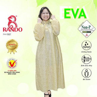 Áo Mưa Bít 1 Người EVA, RANDO, Họa Tiết Gấu Và Cá, Nhựa Thân Thiện Môi Trường, Không Thấm Nước