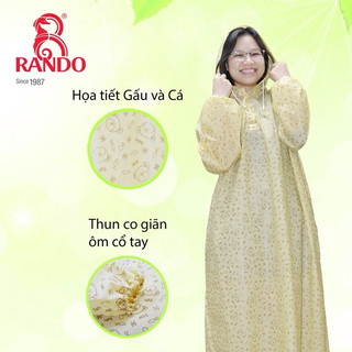 Áo Mưa Bít 1 Người EVA, RANDO, Họa Tiết Gấu Và Cá, Nhựa Thân Thiện Môi Trường, Không Thấm Nước