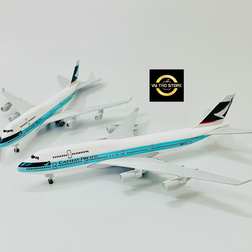 MÁY BAY MÔ HÌNH BOIENG B747 "CATHAY PACIFIC" 20CM TỈ LỆ 1:400 KIM LOẠI CAO CẤP