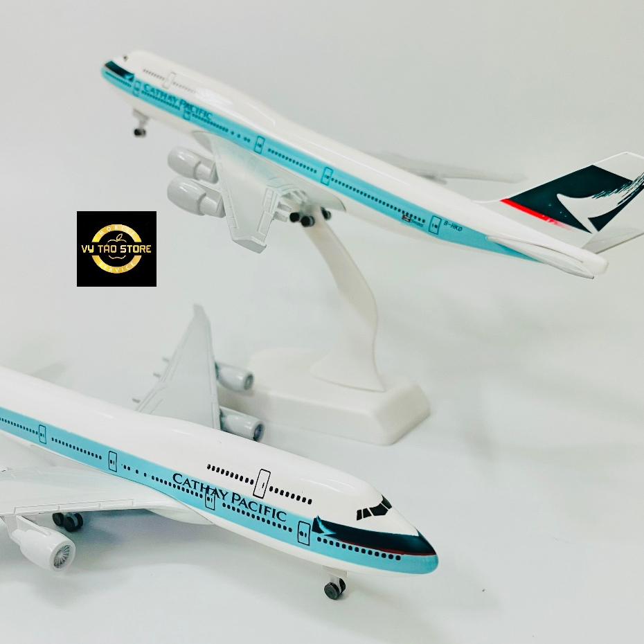 MÁY BAY MÔ HÌNH BOIENG B747 "CATHAY PACIFIC" 20CM TỈ LỆ 1:400 KIM LOẠI CAO CẤP